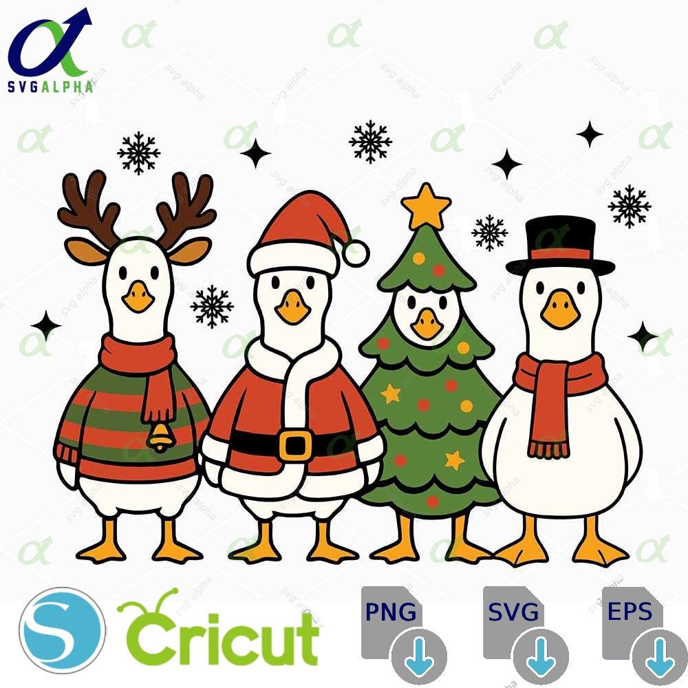 Christmas Goose Svg Png Funny Christmas Svg Santa Goose Svg Cricut Files
